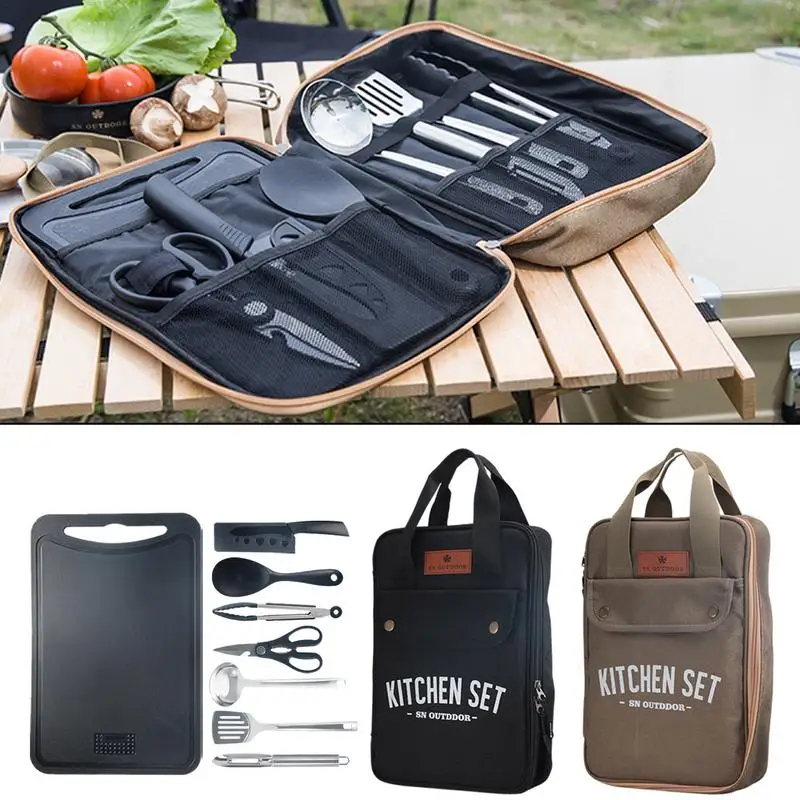 Camping Cooking All In One - 8pcs Camping Kitchen Cookware Set Portable