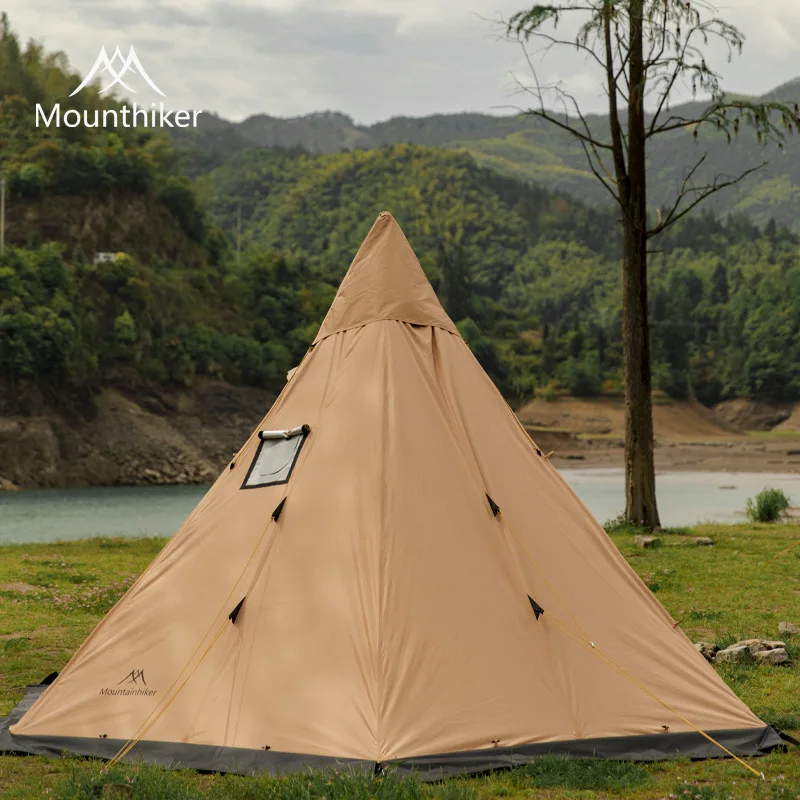 Campfire Cooking In Another World - MOUNTAINHIKER 3-4 Person Pyramid Tent Shelter