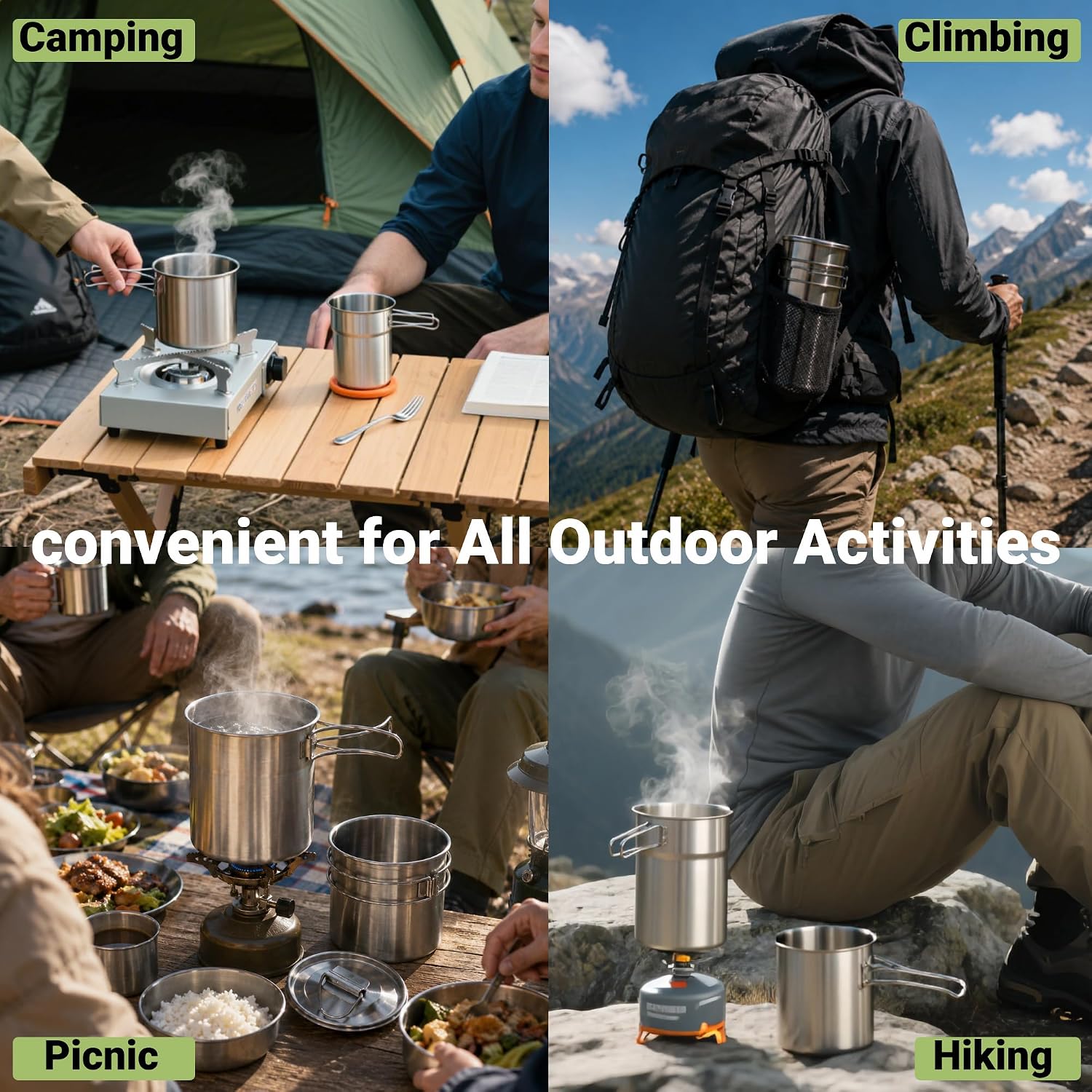 Foldable Camping Cups Mugs Cam - Camping Cooking Meat recension och pris