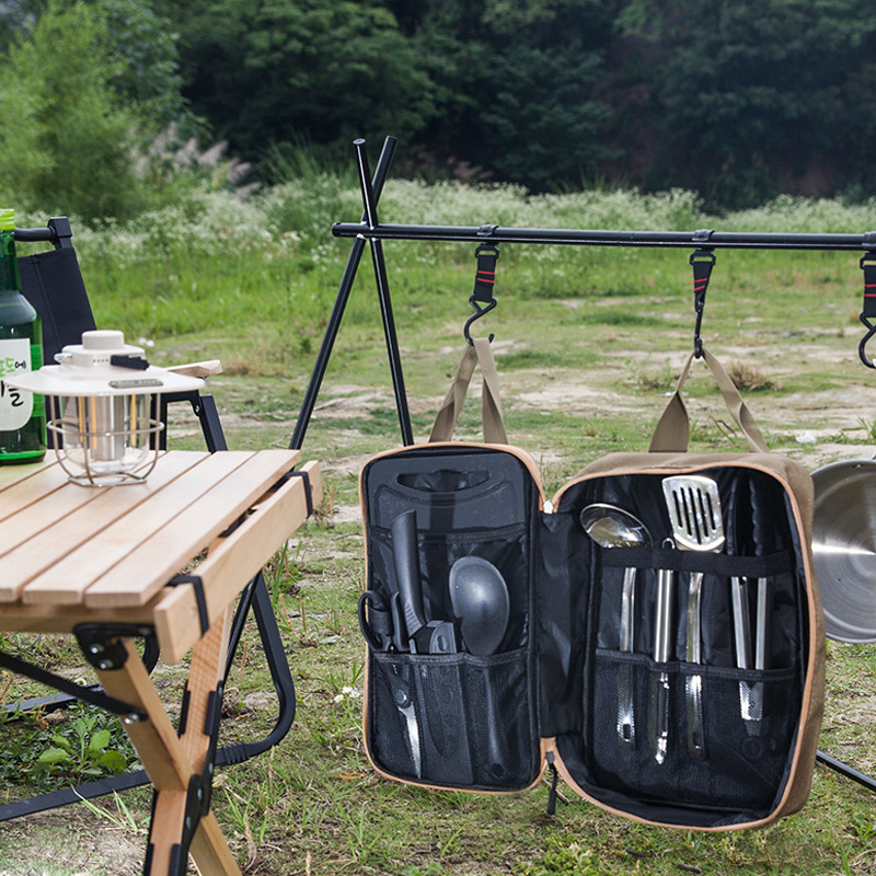 8pcs Camping Kitchen Cookware  - Camping Cooking Backpack recension och pris