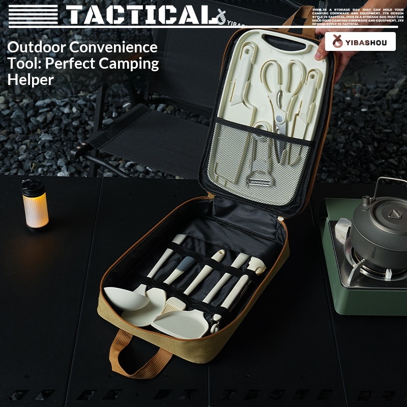 Portable 9Pcs Camping Kitchenw - Camping Cooking Backpack recension och pris