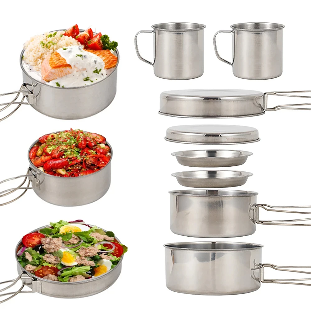 8pcs/Set Camping Cookware Mess - Camping Cooking Backpack recension och pris
