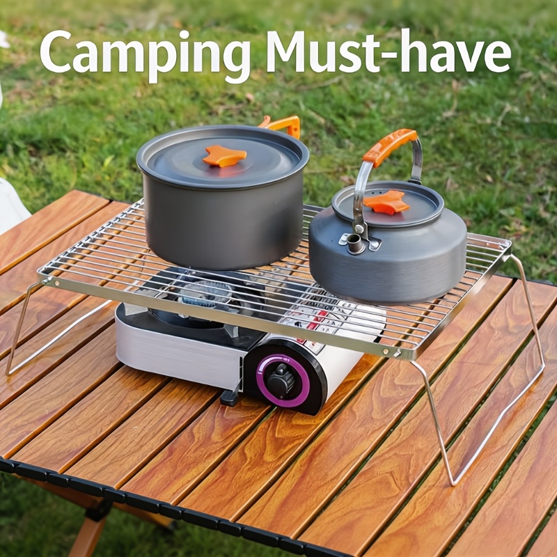 Portable Foldable Stainless Ca - Camping Cooking Meat recension och pris