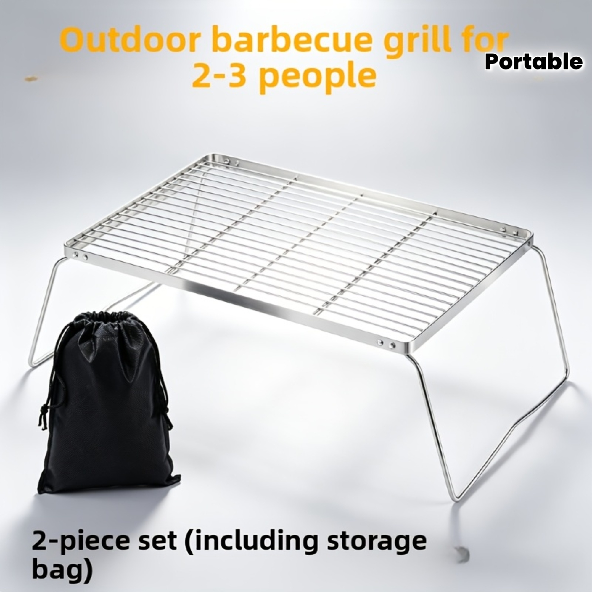 Portable Foldable Stainless Ca - Camping Cooking Meat recension och pris