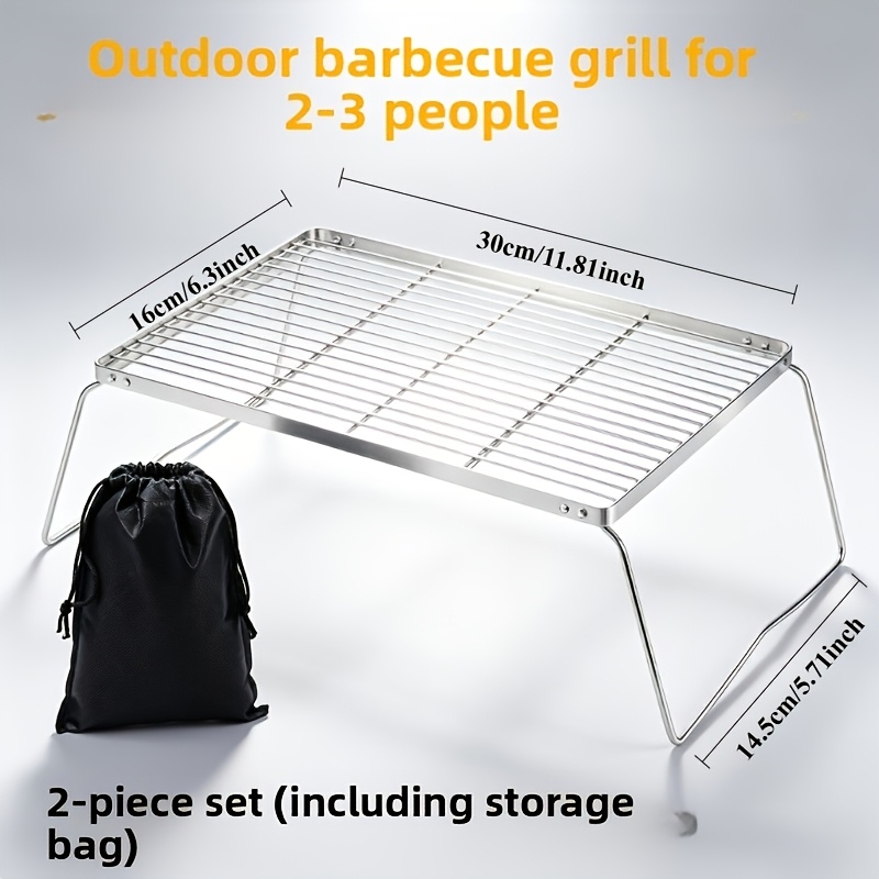 Portable Foldable Stainless Ca - Camping Cooking Meat recension och pris