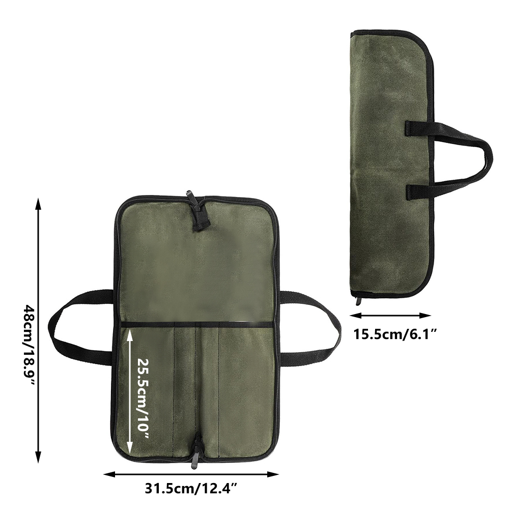Waxed Canvas Knife Roll Bag Mu - Camping Cooking Backpack recension och pris