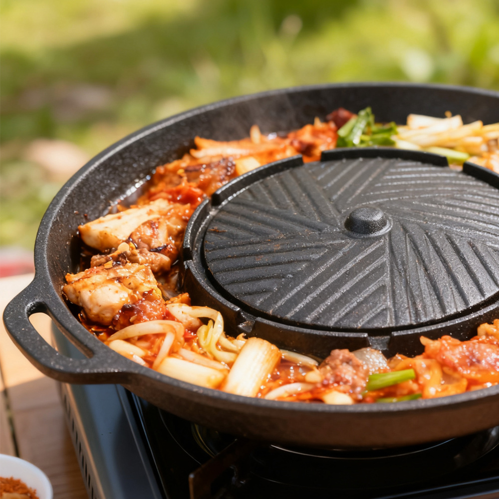 KOSUN Korean BBQ Grill Pan 2 i - Camping Cooking Meat recension och pris