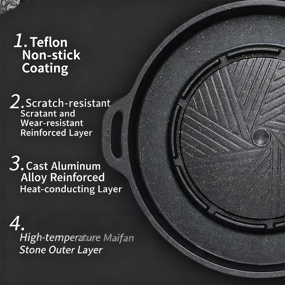 KOSUN Korean BBQ Grill Pan 2 i - Camping Cooking Meat recension och pris