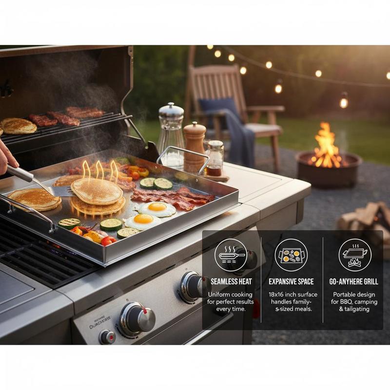 Universal Flat Top Griddle 18x - Camping Cooking Meat recension och pris