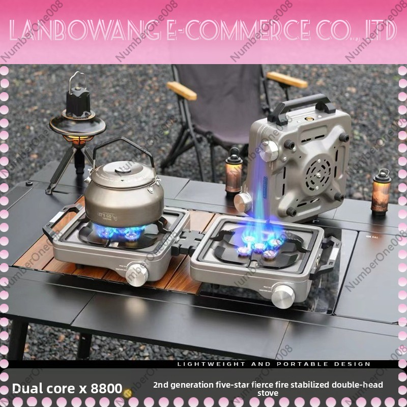 Outdoor Dual Burner High Power - Camping Cooking Meat recension och pris