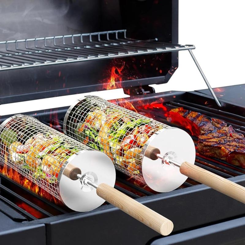 Stainless Steel BBQ Grill Bask - Camping Cooking Meat recension och pris