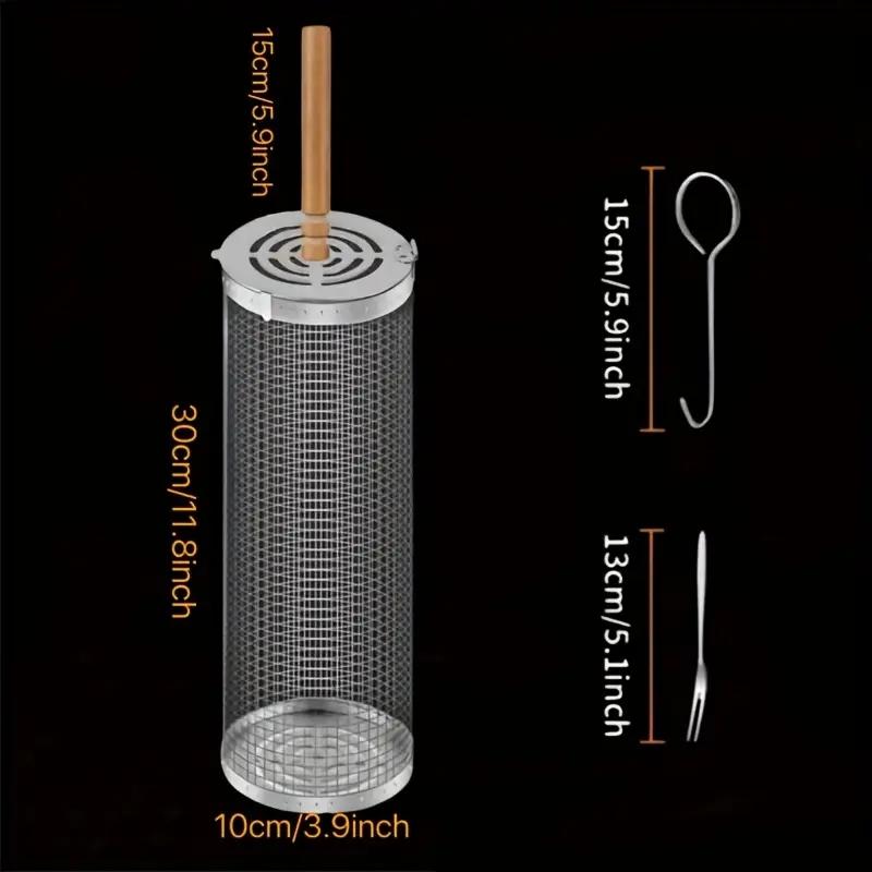 Stainless Steel BBQ Grill Bask - Camping Cooking Meat recension och pris