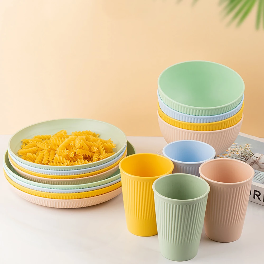 Colourful Wheat Straw Cutlery  - Camping Cooking And Eating Set recension och pris