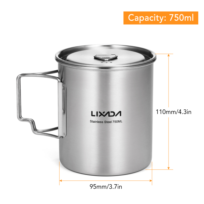 Lixada 750ml Cup Outdoor Stain - Camping Cooking Backpack recension och pris