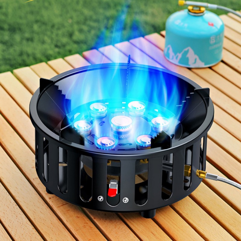 High-Power 7-Core 21000W Porta - Camping Cooking Gas Stove recension och pris
